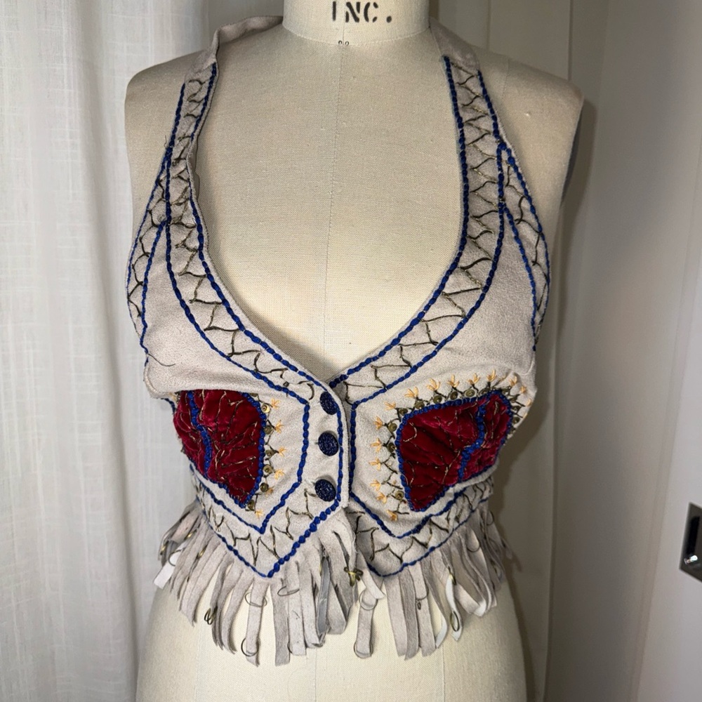 ANNA SUI - 2008 Runway Printed Vest - Villa Amour Top
